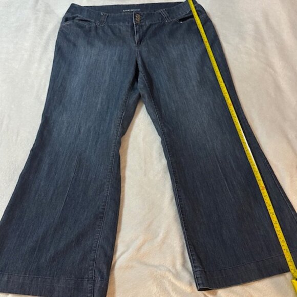 Lane Bryant Trouser Jeans Women’s Size 26 Dark Wash Wide Leg Denim Pants - Picture 1 of 7